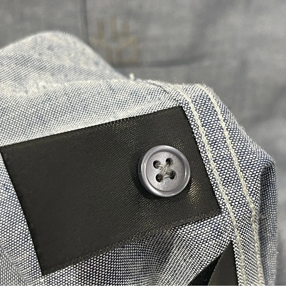 HUCKBERRY X COORS Guayabera Shirt Short Sleeve Blue Western Size Large Brewery - Picture 7 of 9